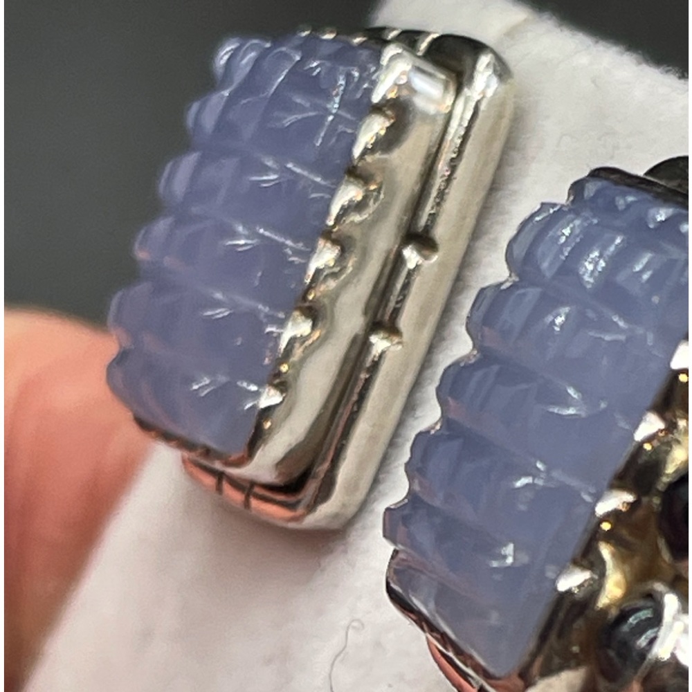 Amy Kahn Russell chalcedony and iolite earrings - Picture 4 of 5
